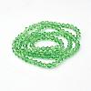 Lime Green Glass Bicone Beads Strands X-GLAA-S026-01-2