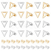 80Pcs 2 Colors 201 Stainless Steel Triangle Stud Earring Findings with Hole & 304 Stainless Steel Pins &and Ear Nuts STAS-UN0046-99-1