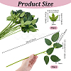 50Pcs Silk Fabric & Plastic Artificial Rose Leaf AJEW-PH0008-12-2