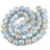 Handmade Gold Sand Lampwork Bead Strands X1-FOIL-T003-01C-2