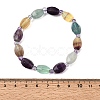 Natural Rainbow Fluorite Faceted Lantern Beaded Stretch Bracelets with Seed Beads for Women GG-CBA3F02-02-5