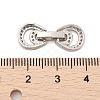 Brass Micro Pave Clear Cubic Zirconia Fold Over Clasps KK-C075-06P-3