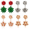 ANATTASOUL 4 Pairs 4 Colors Christmas Star Alloy Dangle Stud Earrings for Women EJEW-AN0002-26-1