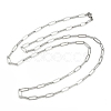 304 Stainless Steel Paperclip Chain Necklaces NJEW-H072-01P-4