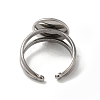 Non-Tarnish 304 Stainless Steel Cuff Ring Settings STAS-E202-02C-P-4