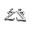 Gunmetal Plated Alloy Letter Pendants PALLOY-P097-03-Z-1