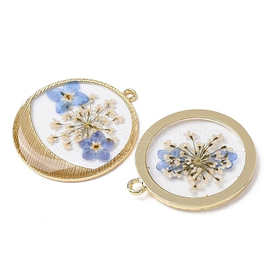 Transparent Resin Pendants RESI-A050-10B-G-1