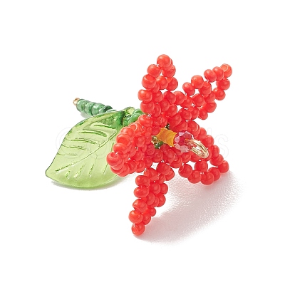 Glass Seed Beaded Pendants PALLOY-MZ01283-02-1
