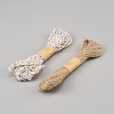 2 Bundles 2 Colors Jute Cord OCOR-WH0120-39-1