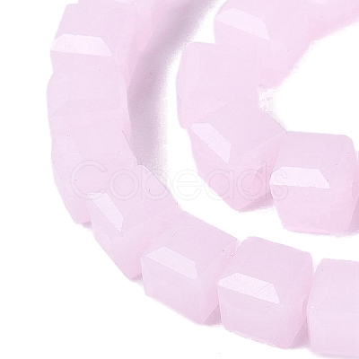 Imitation Jade Glass Beads Strands GLAA-R041-8x8mm-B03-1