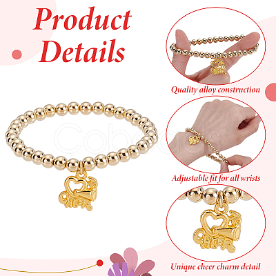 36Pcs CCB Plastic Round Bead Bracelets BJEW-DR00021-1