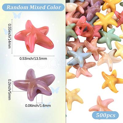 500Pcs Acrylic Beads SACR-PA0001-16-1