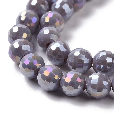 Electroplate Glass Beads Strands GLAA-E036-13-M-1