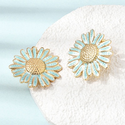 304 Stainless Steel Enamel Stud Earrings SA-CBA0141-03G-1