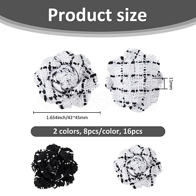 16Pcs 2 Colors Nylon Flower Ornament Accesories DIY-FH0007-90-1
