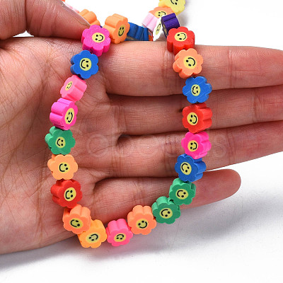 Handmade Polymer Clay Bead Strands CLAY-N006-73-1