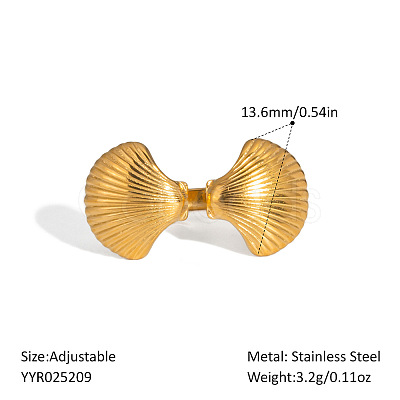 Ocean Themes Stainless Steel Adjustable Cuff Rings for Women LS-VG5206-8-1