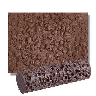 Plastic Skull Clay Texture Roller DIY-WH0698-071-1