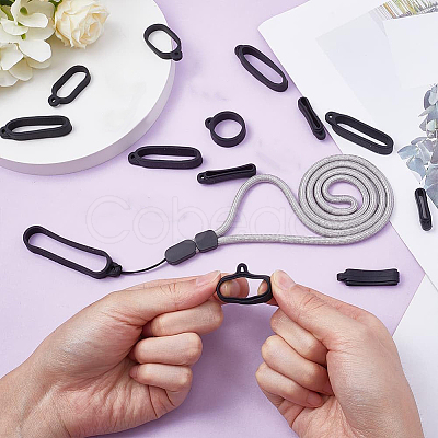 DIY Electronic Stylus & Lighter Silicone Oval Holder Neck Lanyard Making Kit FIND-CP0002-38-1
