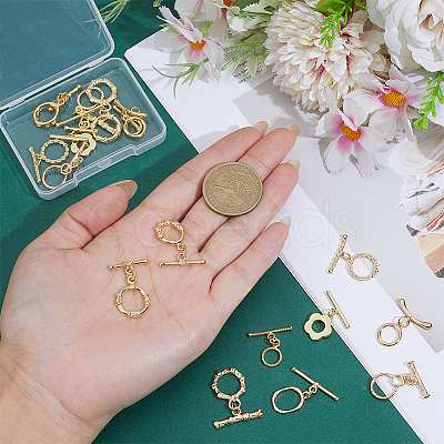 18Pcs 9 Styles Brass Toggle Clasps KK-ME0003-86-1