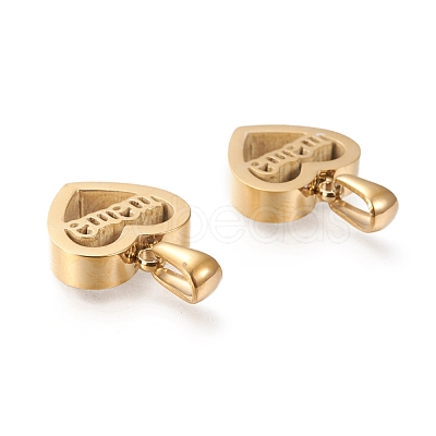 Mother's Day Ion Plating(IP) 304 Stainless Steel Pendants STAS-F253-01G-1