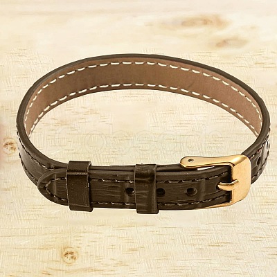 1Pc Leather Textured Bracelet Straps Slide Wristbands for Slide Charms AJEW-CL0001-01A-1