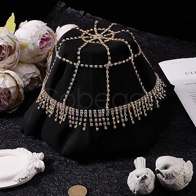 Alloy Rhinestone Mesh Headbands OHAR-WH20007-05G-01-1
