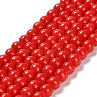 Painted Glass Bead Strands DGLA-S071-8mm-49-1