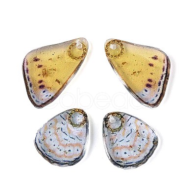 Transparent Epoxy Resin Butterfly Wing Pendants RESI-N045-06C-1