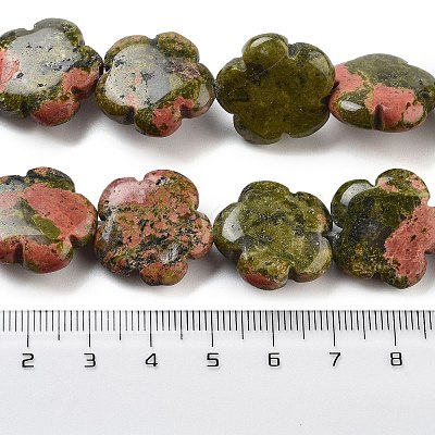 Natural Unakite Beads Strands G-F769-V01-02-1