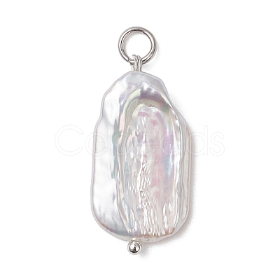 Natural Baroque Pearl Keshi Pearl Pendants PALLOY-JF04628-02-1