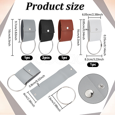 5Pcs 4 Colors PU Leather Towel Hook AJEW-NB0008-76-1