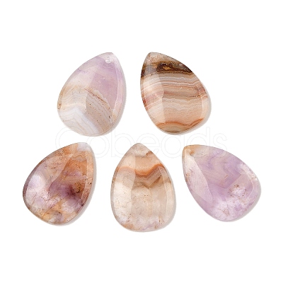 Natural Amethyst Lace Agate Pendants G-A244-04-1