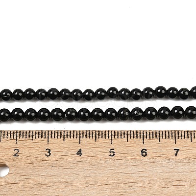Natural Black Tourmaline Beads Strands G-G763-01-4mm-AB-1