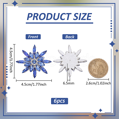 6Pcs Glass Cabochons GLAA-FG0001-32B-1