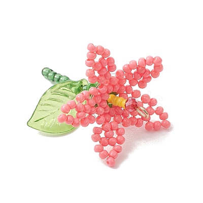 Glass Seed Beaded Pendants PALLOY-MZ01283-03-1