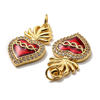 Rack Plating Brass Grade AAA Cubic Zirconia Pendants LS-KK-D026-32G-1