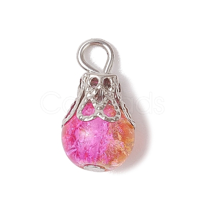5Pcs Glass Pendants PALLOY-JF03284-1