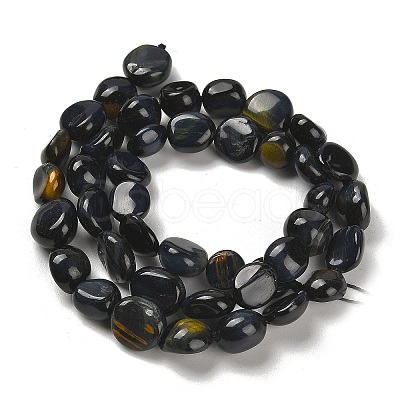 Dyed Natural Blue Tiger Eye Beads Strands G-P497-01E-74-1