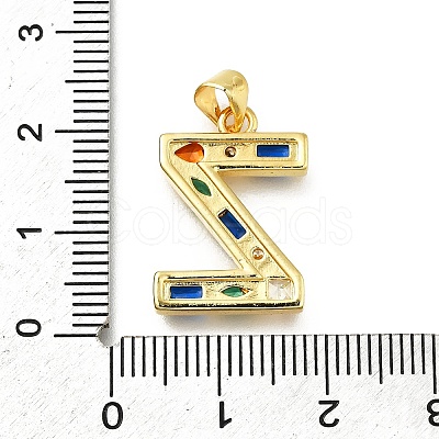 Brass Micro Pave Clear Cubic Zirconia Pendants KK-G521-01G-Z-01-1