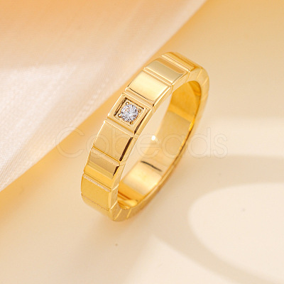 304 Stainless Steel & Cubic Zirconia Finger Rings FS-WG10832-01-1