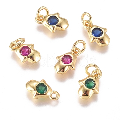 Brass Micro Pave Cubic Zirconia Charms ZIRC-G168-57G-1
