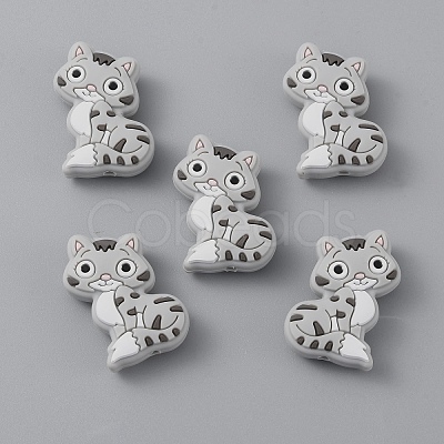Cat Silicone Beads LS-SIL-WH0002-86D-1