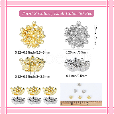100Pcs 2 Colors Alloy Cabochons FIND-SC0022-09-1