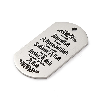 Anti-Tarnish 201 Stainless Steel Pendants STAS-R002-02P-10-1