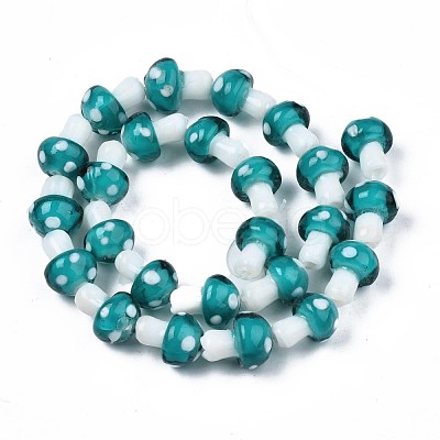 Mushroom Handmade Lampwork Beads Strands LAMP-R116-25-1