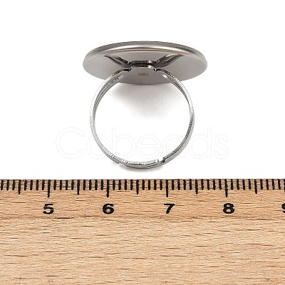 304 Stainless Steel Cuff Ring Components STAS-D372-06P-08-1
