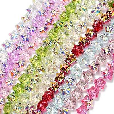 Electroplate Baking Paint Glass Beads Strands EGLA-K061-12A-1