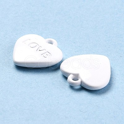 Heart Alloy Spray Painted Charms PALLOY-B005-01G-1