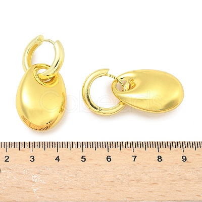 Oval Brass Hoop Earrings for Women EJEW-U057-06A-01G-1